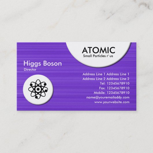 Atomic Circles - Violet Brushedテクスチャ 名刺 (正面)
