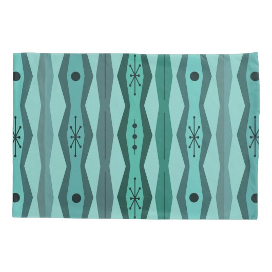 Atomic Era抽象芸術列ターコイズ 枕カバー (裏面)