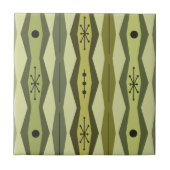 Atomic Era Abstract Columns Green Chartreuse タイル (正面)