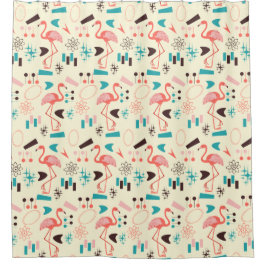 Atomic Flamingo シャワーカーテン