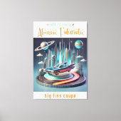 Atomic Futuristic Big Fins Coupe Car キャンバスプリント (正面)