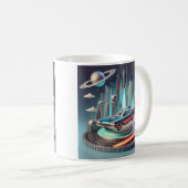 Atomic Futuristic Big Fins Coupe Car コーヒーマグカップ (正面右)