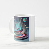 Atomic Futuristic Big Fins Coupe Car コーヒーマグカップ (正面左)