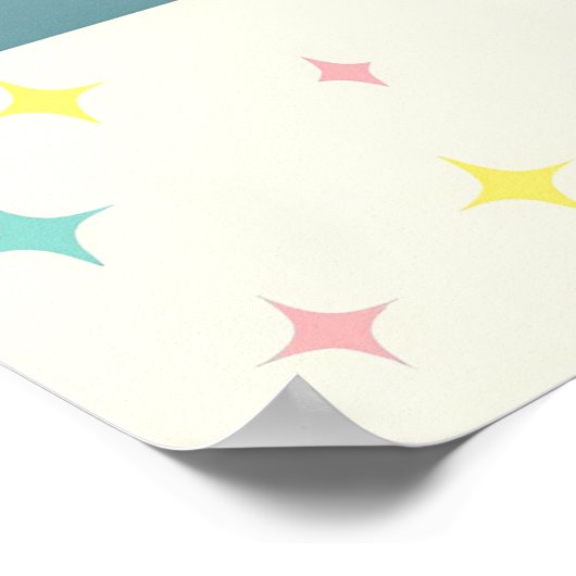 Atomic Futuristic Big Fins Coupe Car ポスター (角)