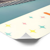 Atomic Futuristic Big Fins Coupe Car ポスター (コーナー)