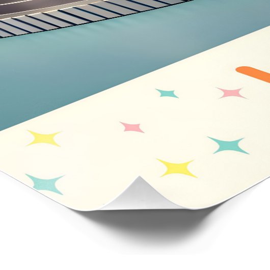 Atomic Futuristic Big Fins Coupe Car ポスター (コーナー)