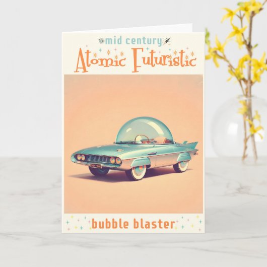 Atomic Futuristic Bubble Blaster Car カード (黄色い花)