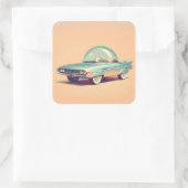 Atomic Futuristic Bubble Blaster Car スクエアシール (バッグ)