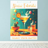 Atomic Futuristic Cosmic Storm Martini キャンバスプリント (インサイチュ (ウッドフロア))