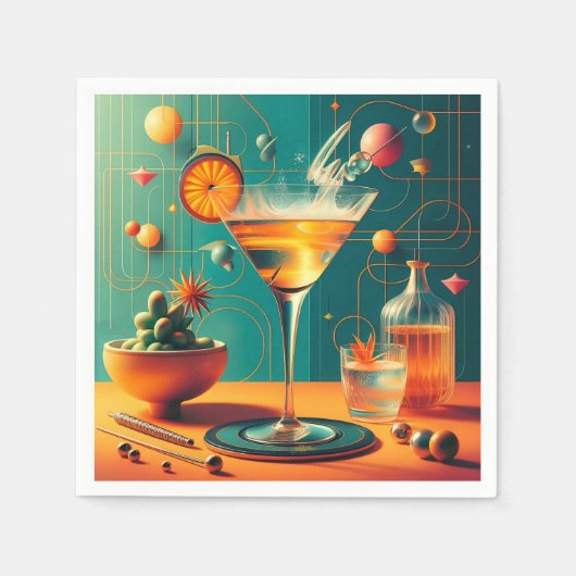 Atomic Futuristic Cosmic Storm Martini スタンダードカクテルナプキン (正面)