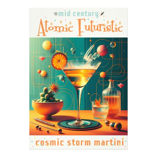 Atomic Futuristic Cosmic Storm Martini フォトプリント (正面)
