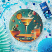 Atomic Futuristic Cosmic Storm Martini ペーパープレート (パーティー)