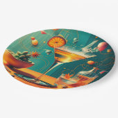 Atomic Futuristic Cosmic Storm Martini ペーパープレート (アングル)