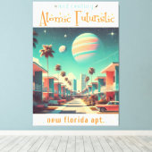 Atomic Futuristic New Florida Apartments キャンバスプリント (インサイチュ (ウッドフロア))