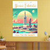 Atomic Futuristic New Florida Launch Site キャンバスプリント (インサイチュ (リビング))
