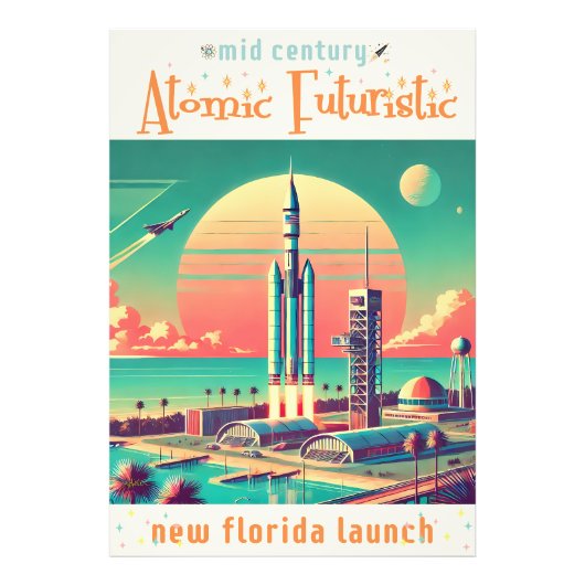 Atomic Futuristic New Florida Launch Site フォトプリント (正面)