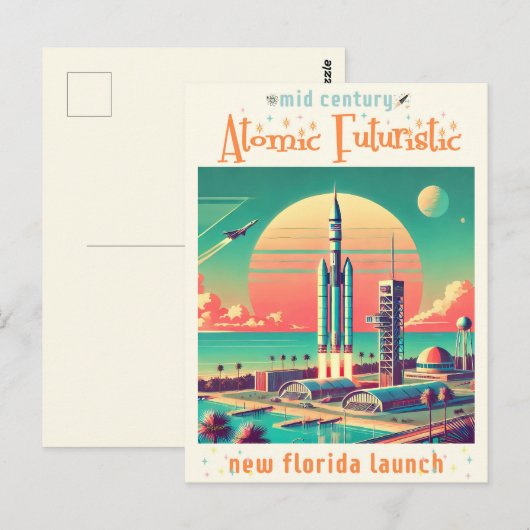 Atomic Futuristic New Florida Launch Site ポストカード (正面/裏面)