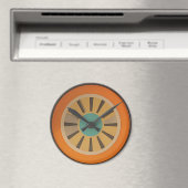 Atomic Futuristic Orange Slice Clock Image マグネット (インサイチュ (食洗機))