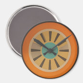 Atomic Futuristic Orange Slice Clock Image マグネット (正面/裏面)
