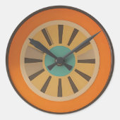 Atomic Futuristic Orange Slice Clock Image ラウンドシール (正面)