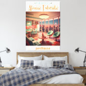 Atomic Futuristic Penthouse Apartment キャンバスプリント (インサイチュ (寝室))