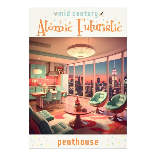 Atomic Futuristic Penthouse Apartment フォトプリント (正面)