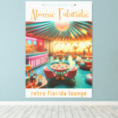 Atomic Futuristic Retro Florida Lounge キャンバスプリント (インサイチュ (ウッドフロア))
