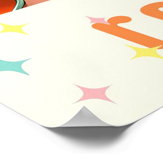 Atomic Futuristic Retro Florida Lounge ポスター (角)