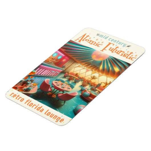 Atomic Futuristic Retro Florida Lounge マグネット (左側)
