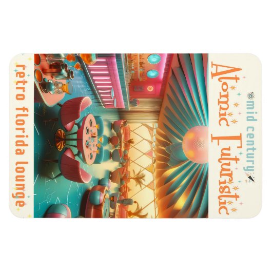 Atomic Futuristic Retro Florida Lounge マグネット (横)