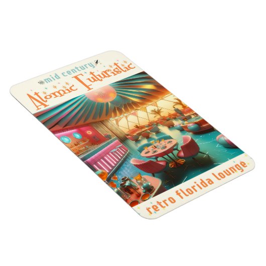 Atomic Futuristic Retro Florida Lounge マグネット (右側)
