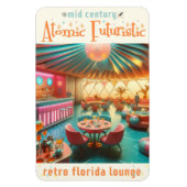 Atomic Futuristic Retro Florida Lounge マグネット (縦)