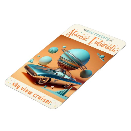 Atomic Futuristic Sky View Cruiser Car マグネット (左側)
