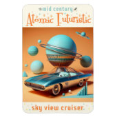 Atomic Futuristic Sky View Cruiser Car  マグネット (縦)
