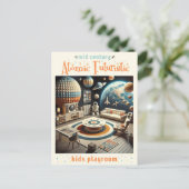 Atomic Futuristic Space Age Kids Playroom ポストカード (スタンド正面)