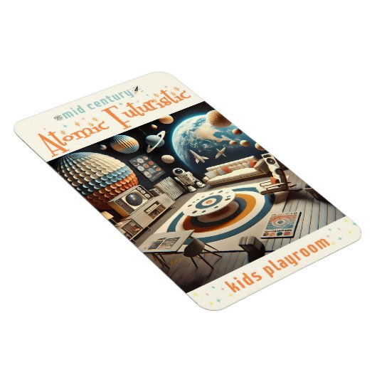 Atomic Futuristic Space Age Kids Playroom マグネット (右側)