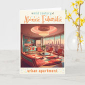 Atomic Futuristic Urban Apartment カード (黄色い花)