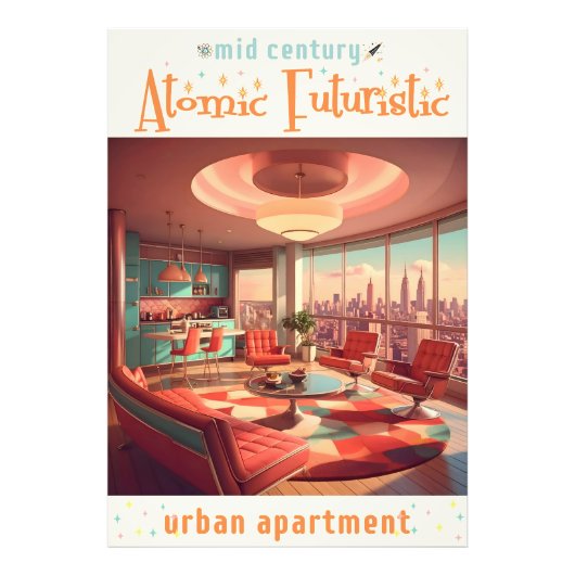 Atomic Futuristic Urban Apartment フォトプリント (正面)