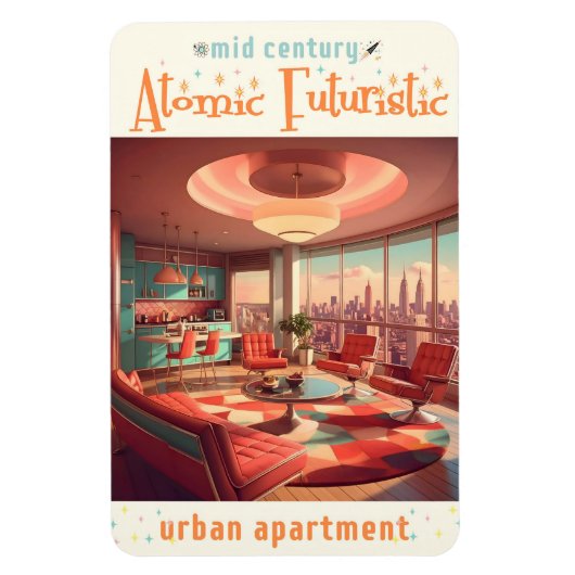 Atomic Futuristic Urban Apartment マグネット (縦)