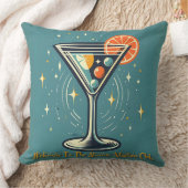 Atomic Martini Club Retro Futuristic Cocktail クッション (ブランケット)