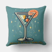Atomic Martini Club Retro Futuristic Cocktail クッション (裏面)