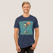 Atomic Martini Club Retro Futuristic Cocktail トライブレンドＴシャツ (正面全面)