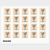 Atomic Martini Club Retro Futuristic Space Age スクエアシール (シート)