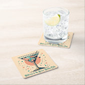 Atomic Martini Club Retro Futuristic Space Age スクエアペーパーコースター (インサイチュ)