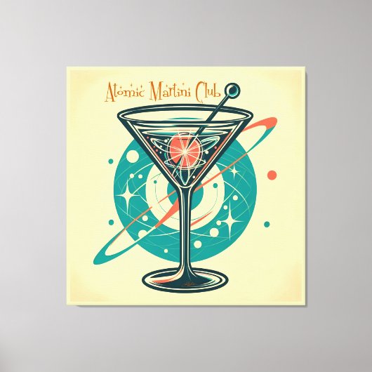 Atomic Martini Club Space Age キャンバスプリント (正面)