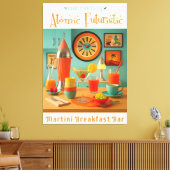 Atomic Retro Futuristic Martini Breakfast Bar キャンバスプリント (インサイチュ (リビング))