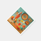 Atomic Retro Futuristic Martini Breakfast Bar スタンダードカクテルナプキン (角)
