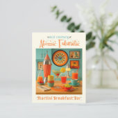 Atomic Retro Futuristic Martini Breakfast Bar ポストカード (スタンド正面)