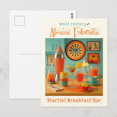 Atomic Retro Futuristic Martini Breakfast Bar ポストカード (正面/裏面)