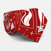 Atomic Star Cat MidCentury Modern Christmas MCM ネクタイ (ロール)